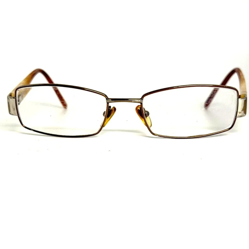 Liz Claiborne Eyeglasses Frames‎ Brown Gold Rectangle L135 49-18-135 23310